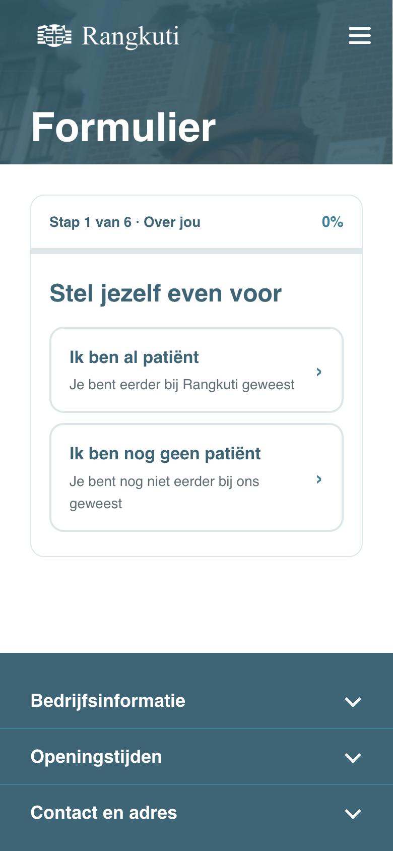 Het afspraakformulier op een telefoon